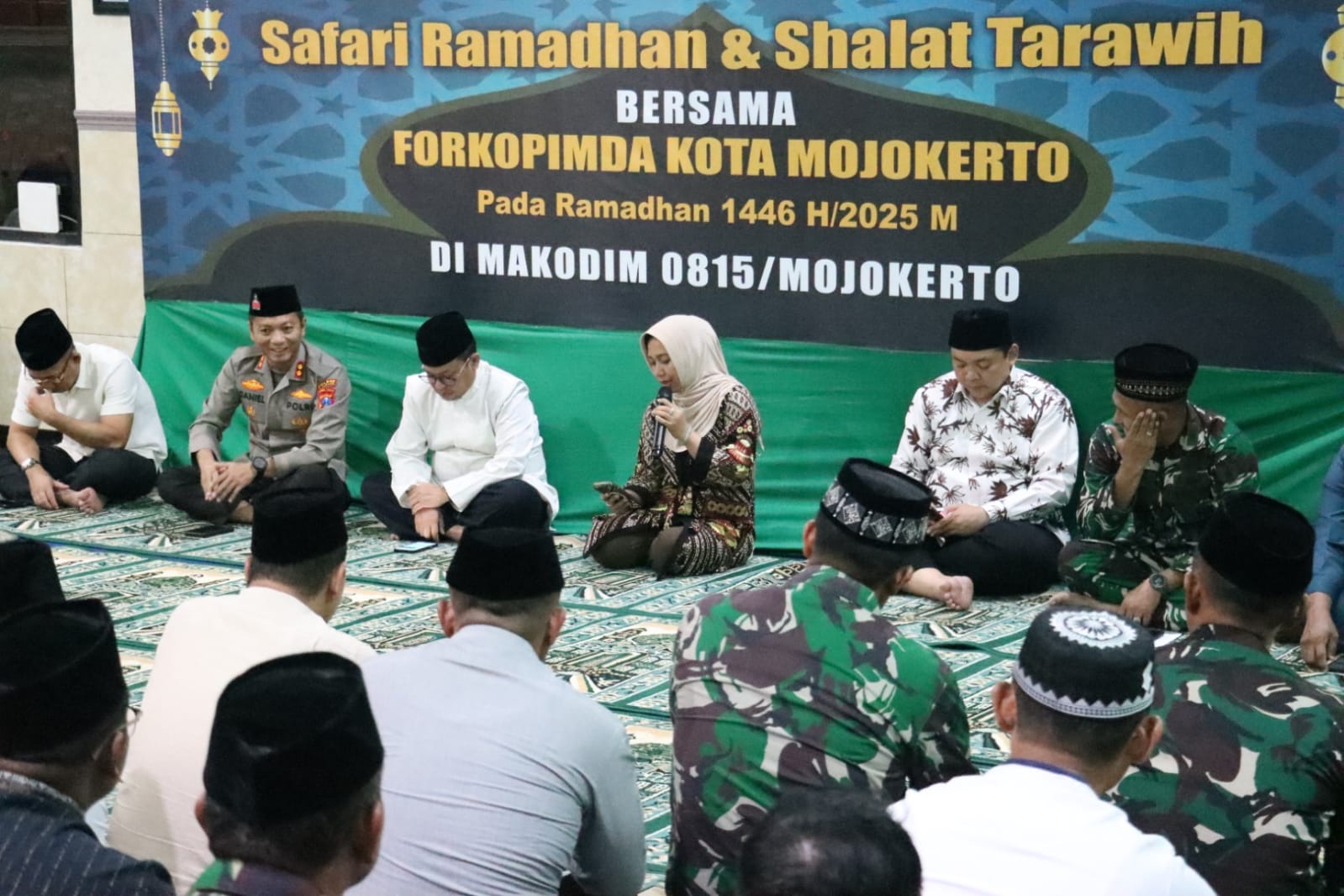 Pererat Sinergi TNI-POLRI, Kapolres Mojokerto  Kota Hadiri  Safari Ramadhan di Kodim